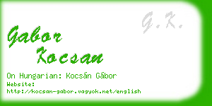gabor kocsan business card